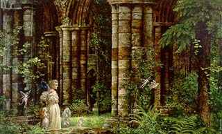 art print - QUEEN MAB IN THE RUINS By James C. Christensen (Fairy Tale)